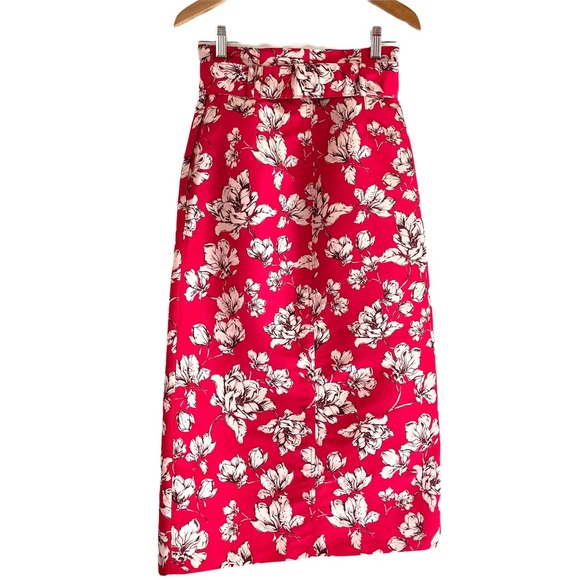 AMUR | ODINA Fuchsia High-Waisted Floral Long Skirt Sz 0 - Picture 11 of 15